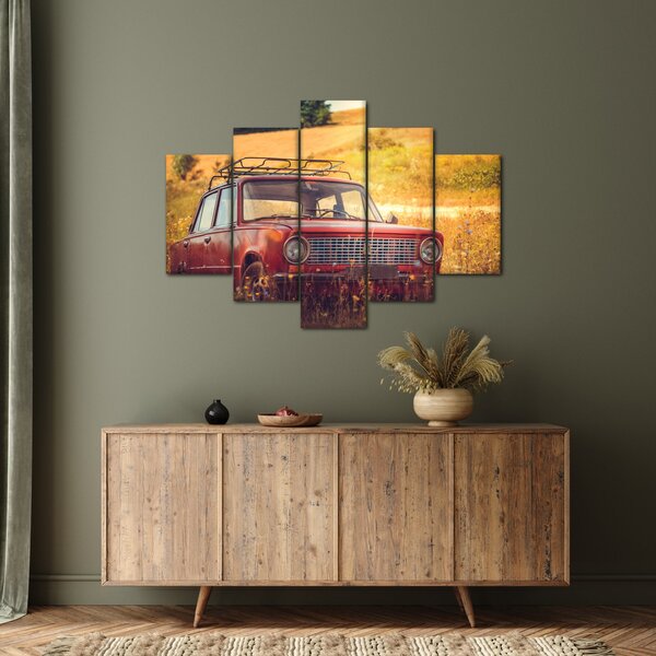 Slika automobila u polju (150x105 cm)