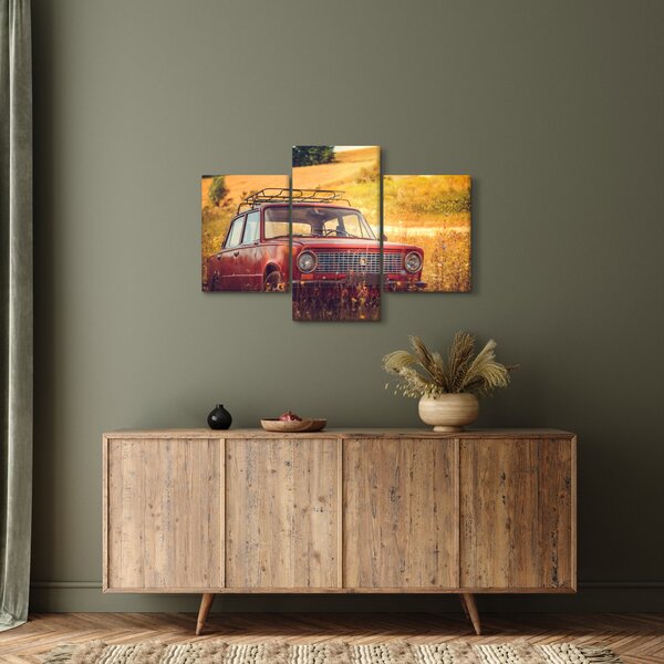 Slika automobila u polju (90x60 cm)