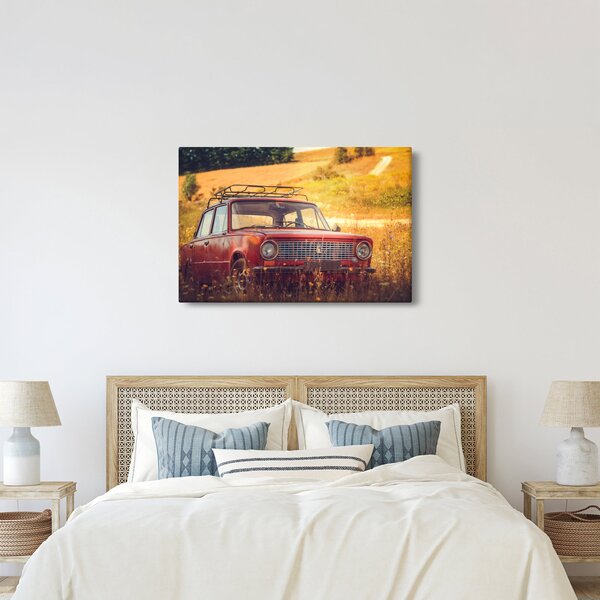 Slika automobila u polju (90x60 cm)