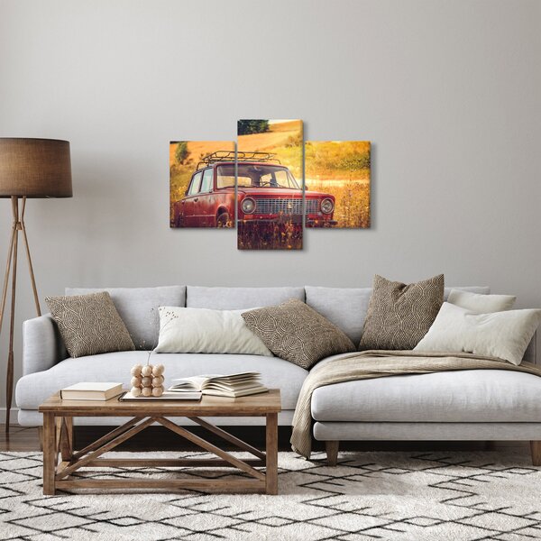 Slika automobila u polju (90x60 cm)