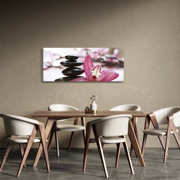Slika kamenja za masažu i orhideje (120x50 cm)