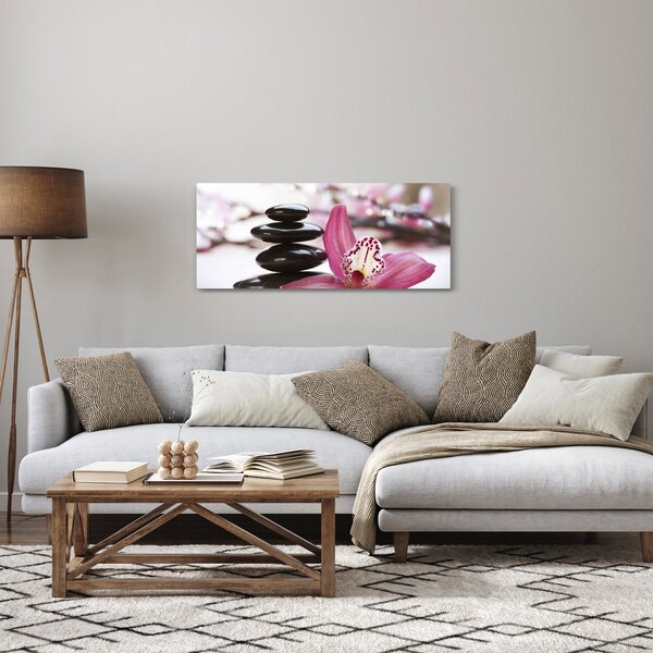 Slika kamenja za masažu i orhideje (120x50 cm)