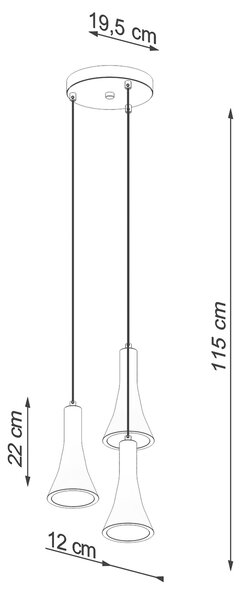 Viseća svjetiljka REA 3P betonska