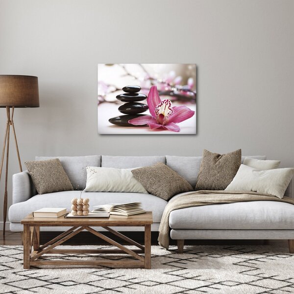 Slika kamenja za masažu i orhideje (70x50 cm)