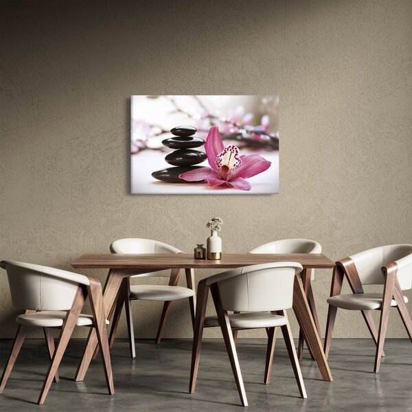 Slika kamenja za masažu i orhideje (90x60 cm)