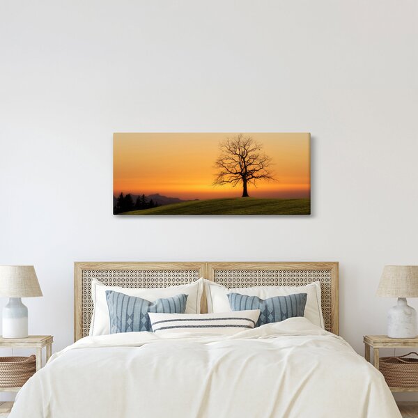 Slika zalaska sunca na livadi (120x50 cm)