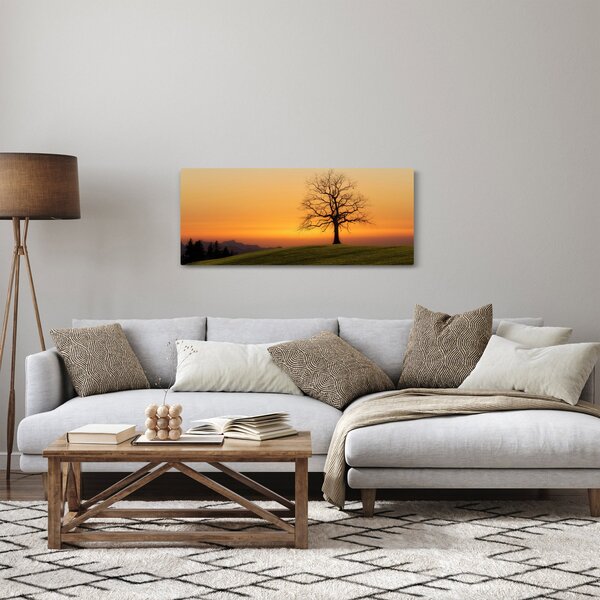 Slika zalaska sunca na livadi (120x50 cm)
