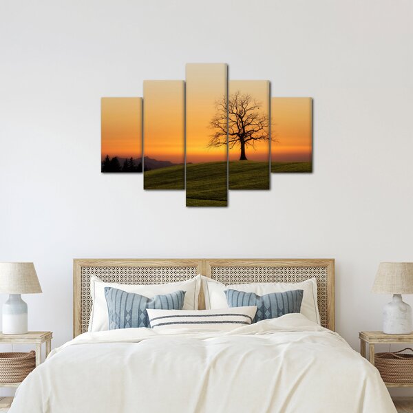 Slika zalaska sunca na livadi (150x105 cm)