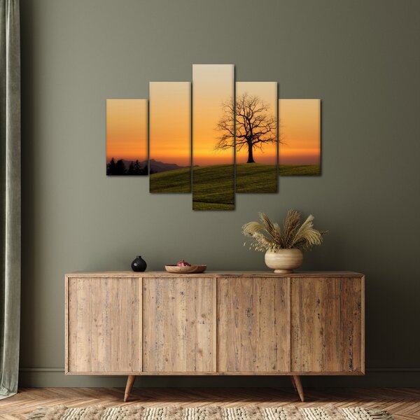Slika zalaska sunca na livadi (150x105 cm)