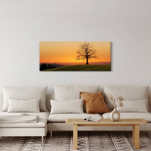 Slika zalaska sunca na livadi (120x50 cm)