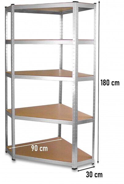 GC9030 kutna samostojeća polica, 90x180x30 cm