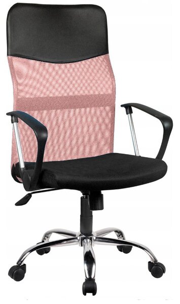 Okretna uredska stolica, Nemo, mrežasta tkanina, 61x107,5x50 cm, roza