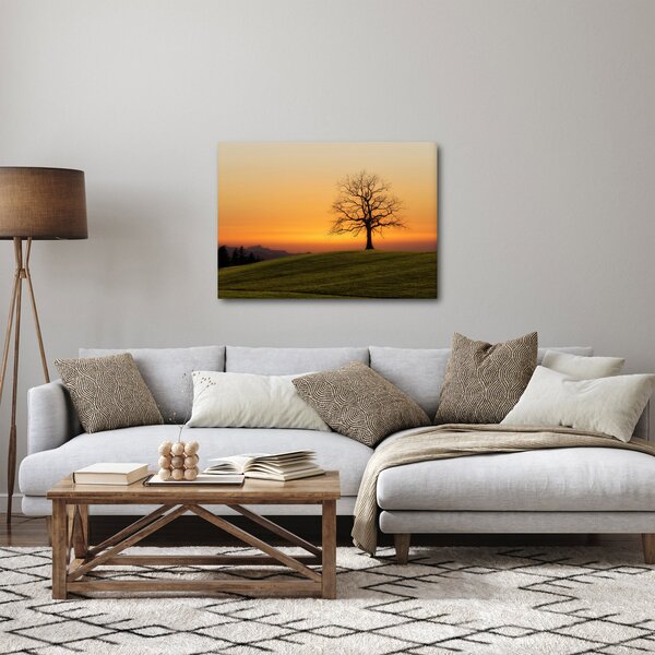 Slika zalaska sunca na livadi (70x50 cm)