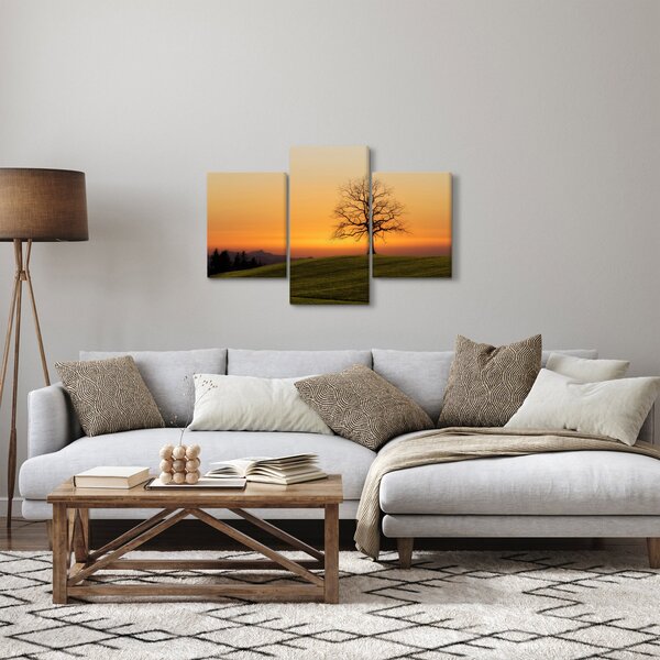 Slika zalaska sunca na livadi (90x60 cm)