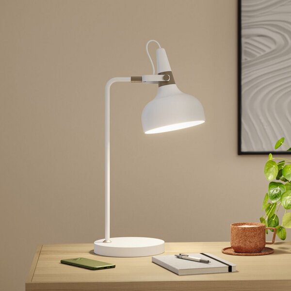 Paulmann Stolna lampa Juna STYLE, bijela, visina 51 cm, metal, Bijela, Dnevni boravak/blagovaonica, Metal