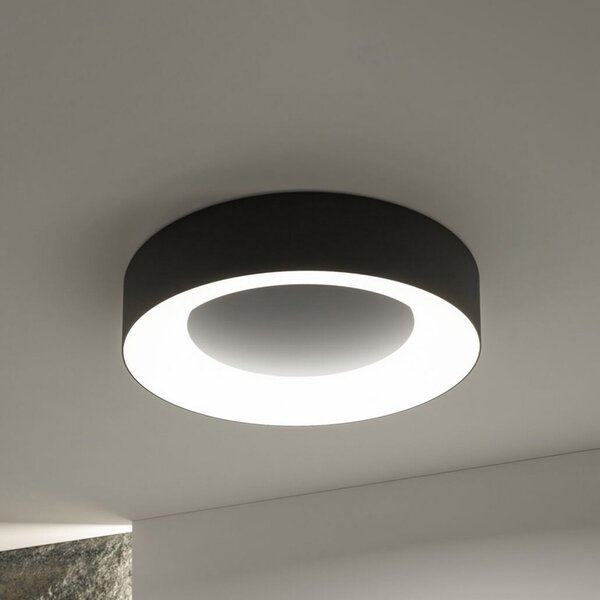 Paulmann Smart LED stropna svjetiljka Casca, crna, Ø40 cm, RGBW, IP44, prigušiva, Crno, Dnevni boravak/blagovaonica, Metal