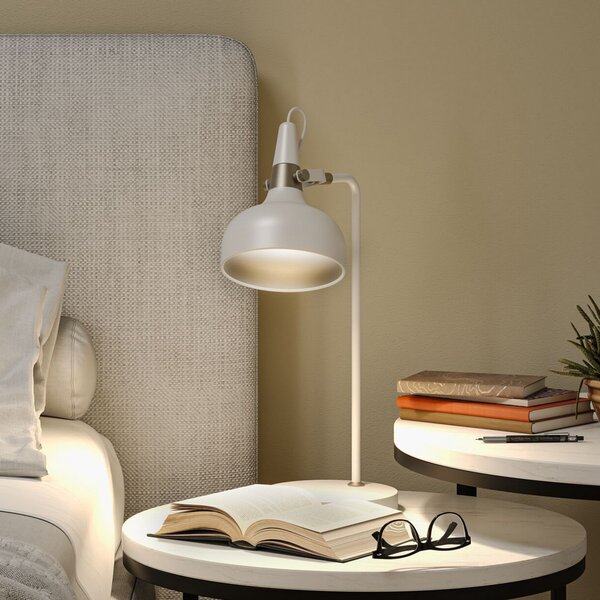 Paulmann Stolna lampa Juna STYLE, bijela, visina 51 cm, metal, Bijela, Dnevni boravak/blagovaonica, Metal
