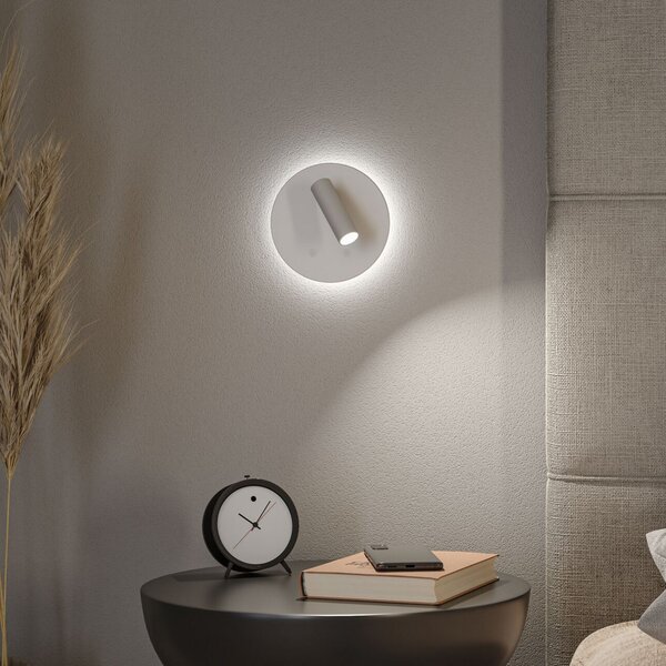Paulmann Kiora LED punjiva zidna svjetiljka, bijela, visina 20 cm, prigušiva, prigušiva, Bijela, Dnevni boravak/blagovaonica, Metal, Zid okrugli
