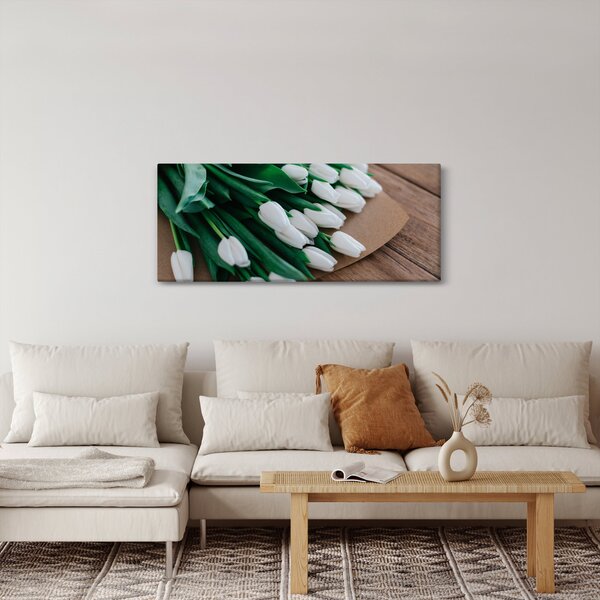 Slika buketa bijelih tulipana (120x50 cm)