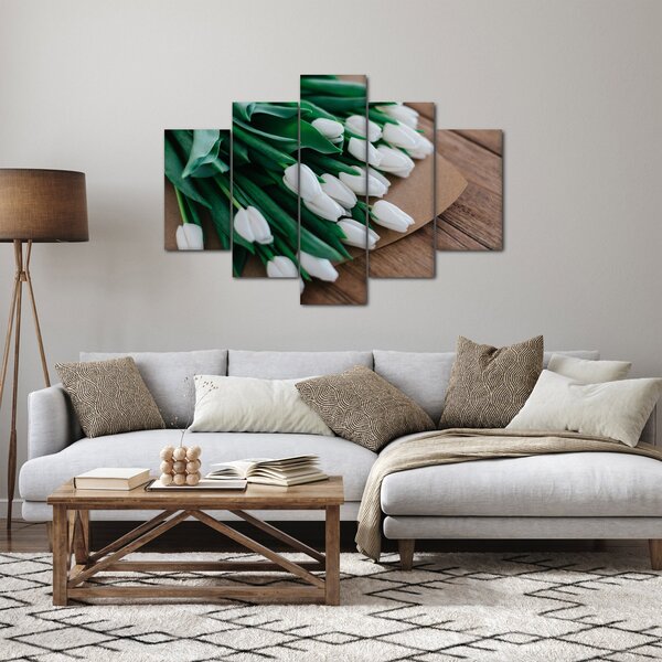 Slika buketa bijelih tulipana (150x105 cm)