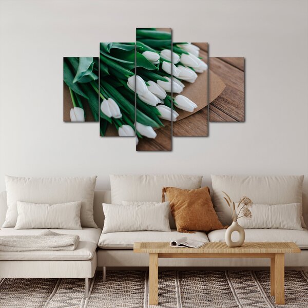 Slika buketa bijelih tulipana (150x105 cm)