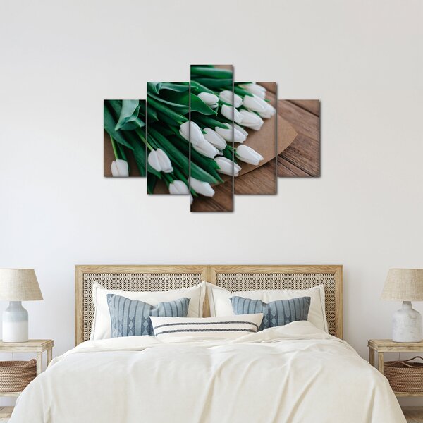 Slika buketa bijelih tulipana (150x105 cm)