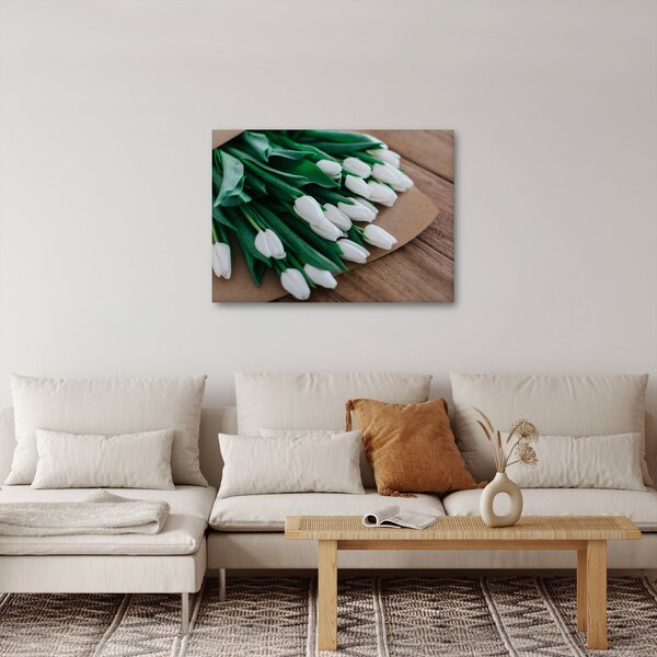 Slika buketa bijelih tulipana (70x50 cm)