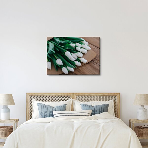 Slika buketa bijelih tulipana (70x50 cm)
