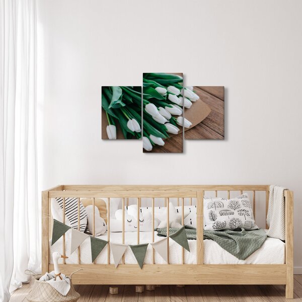 Slika buketa bijelih tulipana (90x60 cm)
