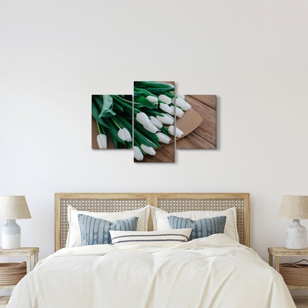Slika buketa bijelih tulipana (90x60 cm)