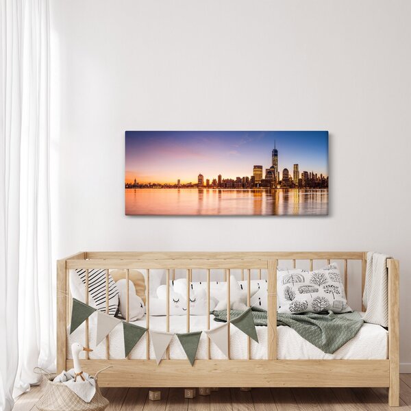 Slika grada pri zalasku sunca (120x50 cm)