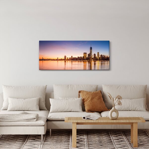 Slika grada pri zalasku sunca (120x50 cm)