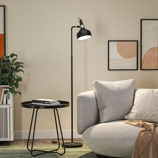 Paulmann Podna lampa Juna STYLE, crna, visina 158 cm, metal, Crno, Dnevni boravak/blagovaonica, Metal, Stanite zračeći prema dolje