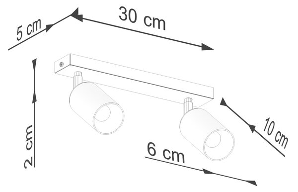 Stropna svjetiljka WINX 2 crna/krome