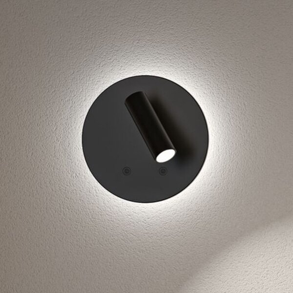 Paulmann Kiora LED punjiva zidna svjetiljka, crna, visina 20 cm, dimabilna, prigušiva, Crno, Dnevni boravak/blagovaonica, Metal, Zid okrugli