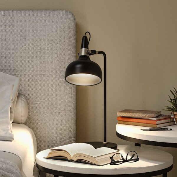 Paulmann Stolna lampa Juna STYLE, crna, visina 51 cm, metal, Crno, Dnevni boravak/blagovaonica, Metal