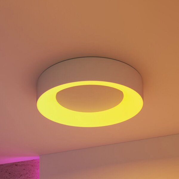Paulmann Smart LED stropna svjetiljka Casca, aluminij, Ø 40 cm, RGBW, IP44, prigušiva, Metalik, Dnevni boravak/blagovaonica, Metal