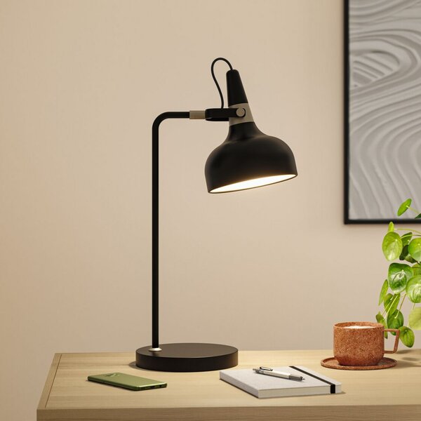 Paulmann Stolna lampa Juna STYLE, crna, visina 51 cm, metal, Crno, Dnevni boravak/blagovaonica, Metal