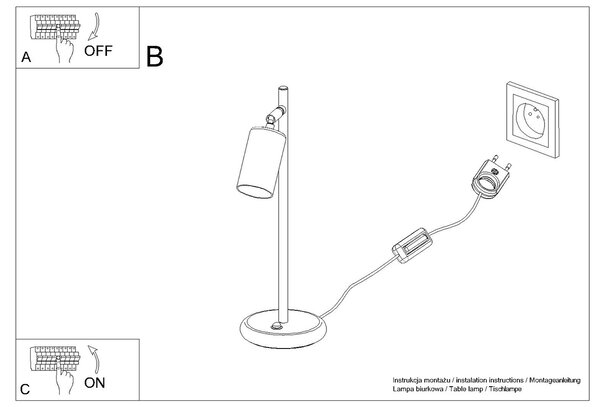 Stolna lampa WINX crna/bakrena
