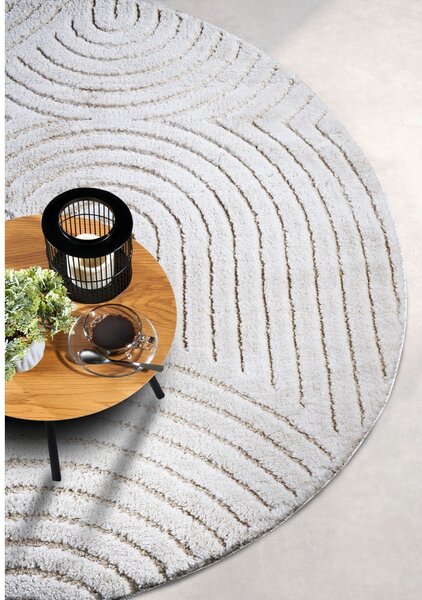 Bijeli okrugao tepih ø 160 cm Panglao New York White – Elle Decoration