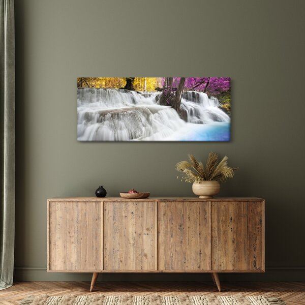 Slika vodopada Erawan u šumi (120x50 cm)