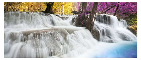 Slika vodopada Erawan u šumi (120x50 cm)