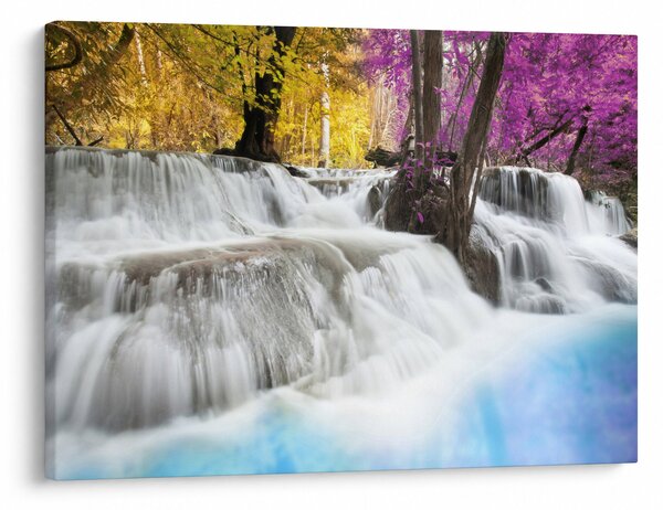 Slika vodopada Erawan u šumi (70x50 cm)
