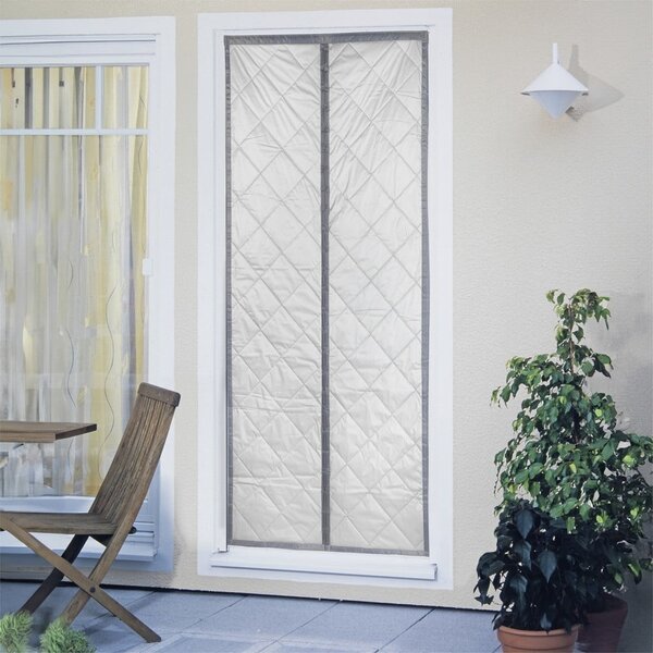 Siva/u srebrnoj boji termo izolacijska zavjesa za vrata 90x200 cm – Maximex