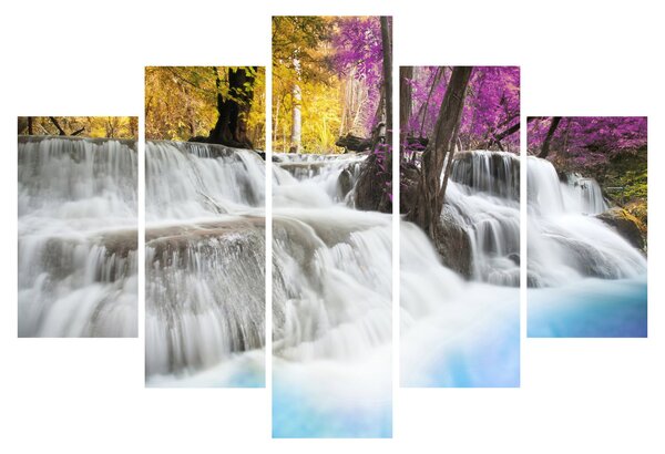 Slika vodopada Erawan u šumi (150x105 cm)