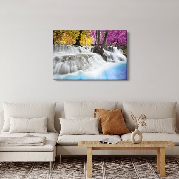 Slika vodopada Erawan u šumi (90x60 cm)