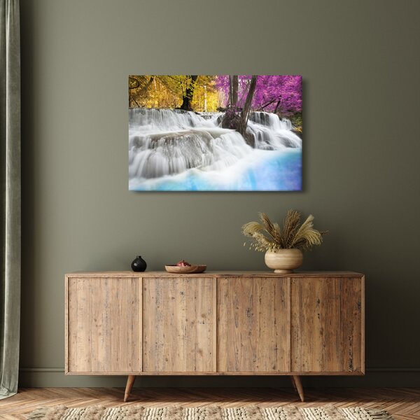 Slika vodopada Erawan u šumi (90x60 cm)