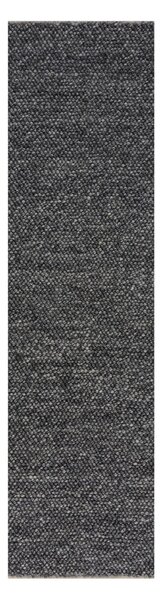Tamno siva vunena staza Flair Rugs Minerals, 60 x 230 cm
