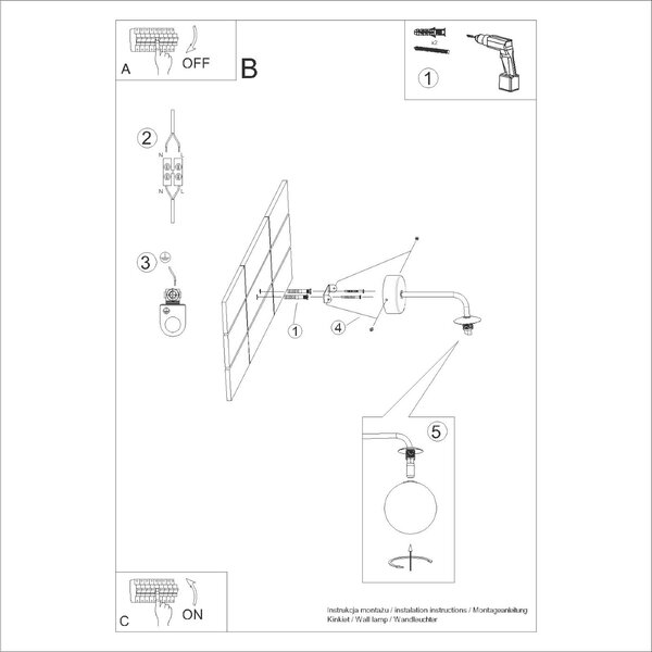 Zidna lampa ASTRAL 1 crna