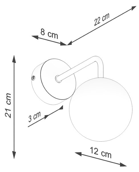 Zidna lampa ASTRAL 1 crna